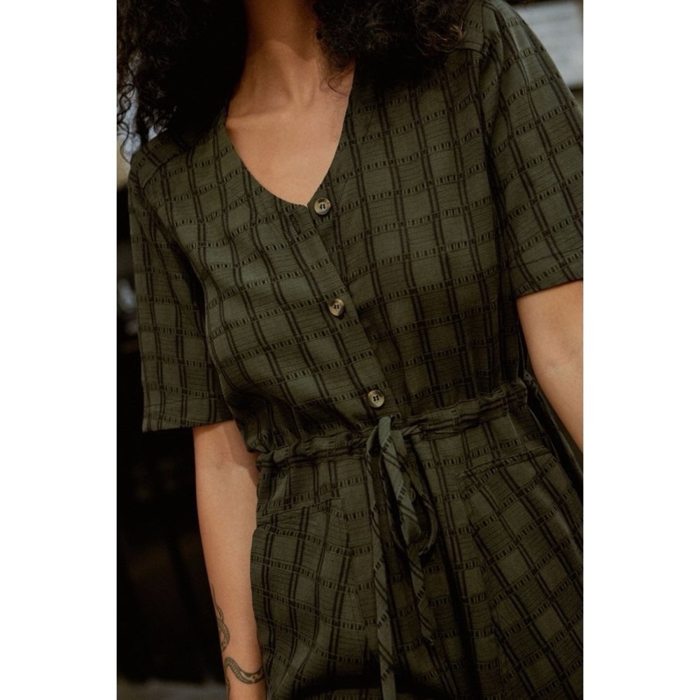 Whimsy + Row Remy Jumpsuit Hunter Plaid Large - Picture 3 of 16